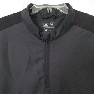 adidas Mens S/S Black Lightweight Poly 1/4 Zip Golf Windshirt NWOT - 2XL